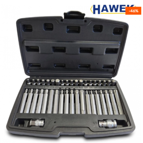 Комплект битове-накрайници HAWEK Hex, XZN и Torx – 40 броя