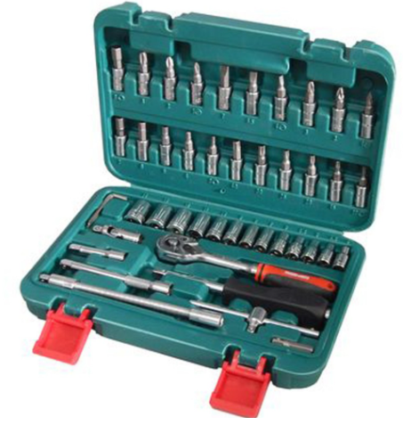 Куфар с тресчотка 1/4" - Гедоре 46 части