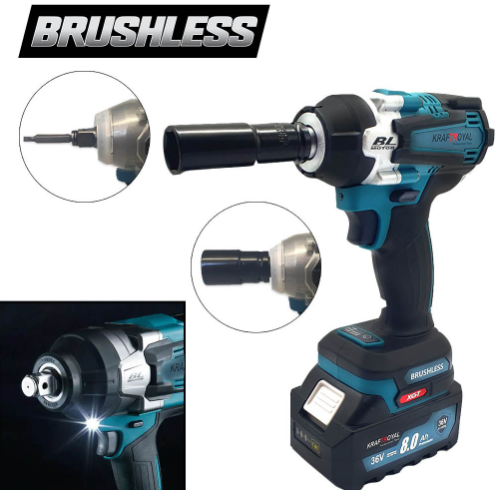 ПРОМО Акумулаторен Комбиниран Гайковерт / Импакт и Хидравличен Крик 2 тона 135-320мм KRAFT ROYAL 36V 8,0AH 2 Батерии