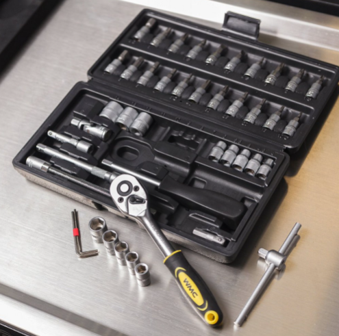 Куфар с инструменти Гедоре 1/4" шестостен 46ч., WMC