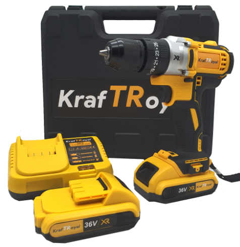 Ударен Винтоверт - Бормашина Kraft с 2 Батерии 36V 6Ah
