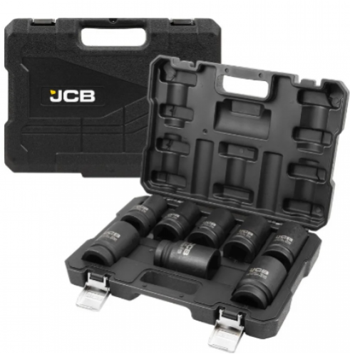Дълбоки Ударни Вложки 1″ цол 12-СТЕННИ и 6-СТЕННИ 1″ 22-41мм 8 части JCB