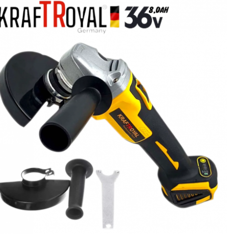 Акумулаторен перфоратор, ъглошлайф 125ММ, гайковерт и винтоверт KraftRoyal 36V с 3 бр. батерии 8AH в куфар и зарядно