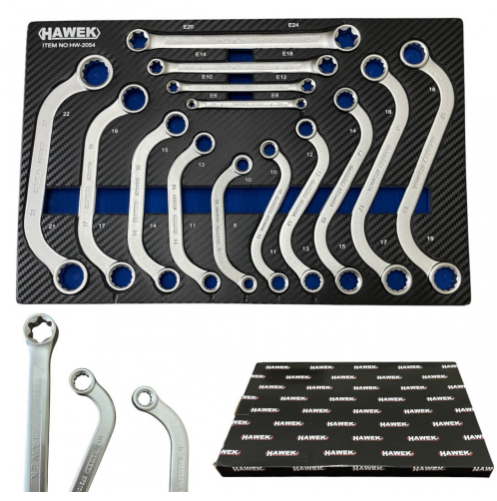 Специални ключове комплект S-образни , С-образни , Е-Torx , 14части HAWEK , HW-2054
