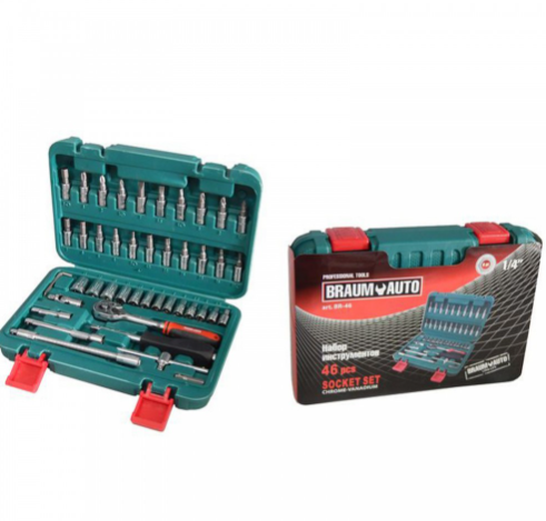 Куфар с тресчотка 1/4" - Гедоре 46 части