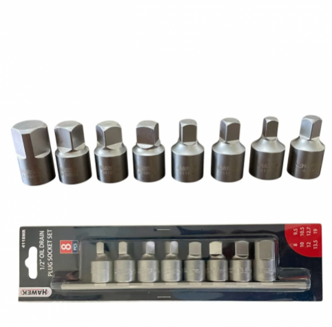 КЛЮЧ ЗА КАРТЕР 8 броя 1/2“ 8-19ММ Релса Ключове Професионален Комплект HAWEK HW-4118MR