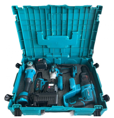 Акумулаторен перфоратор, ъглошлайф 125ММ, гайковерт и винтоверт 36V с 3 бр. батерии 8AH в куфар и зарядно