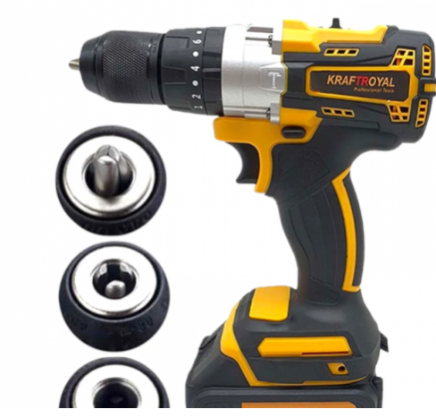 Акумулаторен перфоратор, ъглошлайф 125ММ, гайковерт и винтоверт KraftRoyal 36V с 3 бр. батерии 8AH в куфар и зарядно