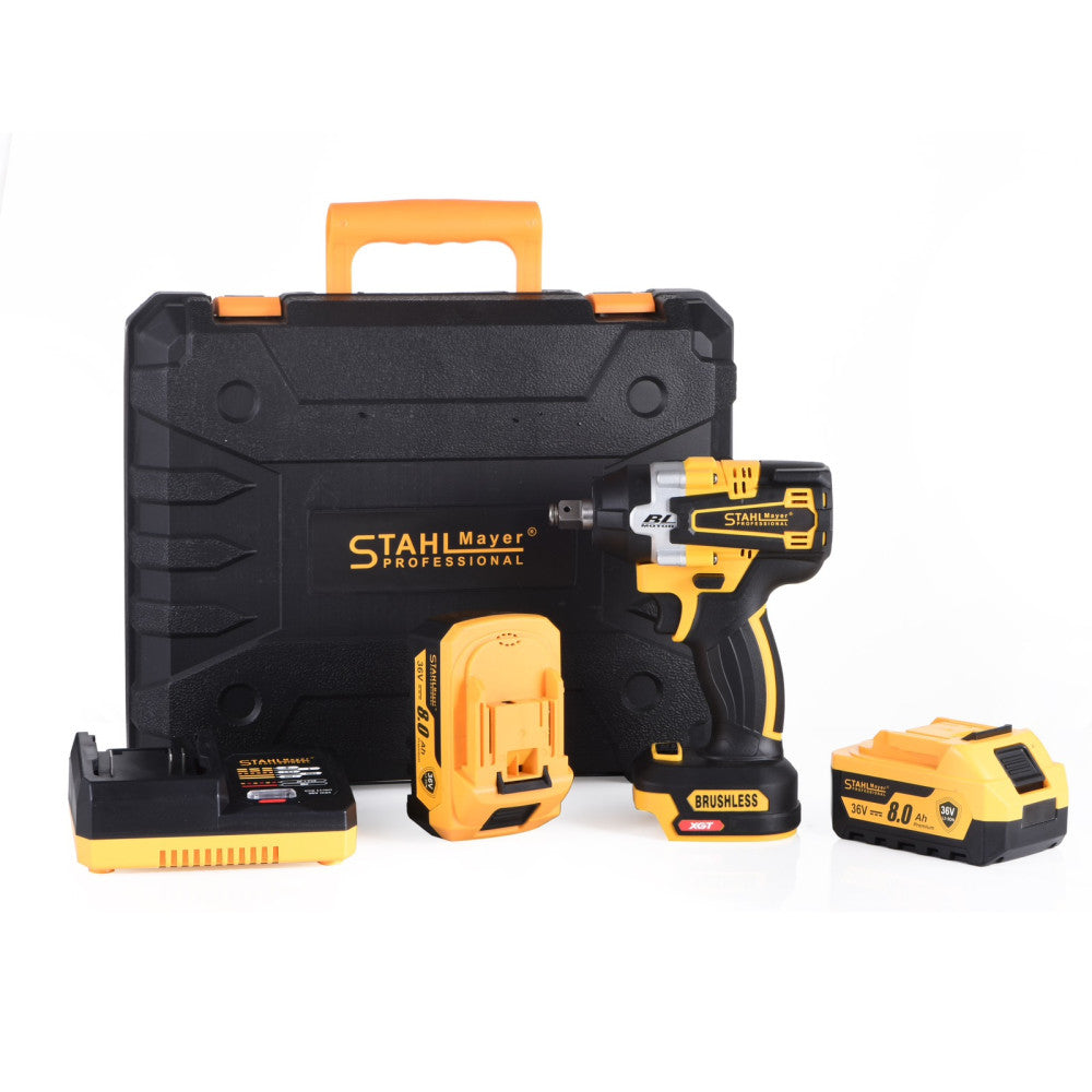 АКУМУЛАТОРЕН УДАРЕН ГАЙКОВЕРТ НА 1/2 И ИМПАКТ. 2V1 STAHLMAYER 36V – 850NM. + 40 ЧАСТИ ИНСТРУМЕНТИ