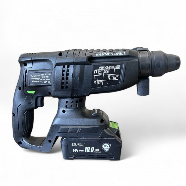 Акумулаторен комплект 5в1 , гайковерт , винтоверт , ъглошлайф , перфоратор , LED лампа - 36v 10.0A STAHLMAYER BLACK PRO