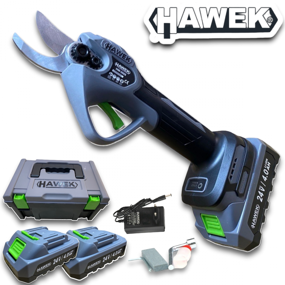 Акумулаторна Лозарска Ножица 24V 4,0AH HAWEK 2х Батерии