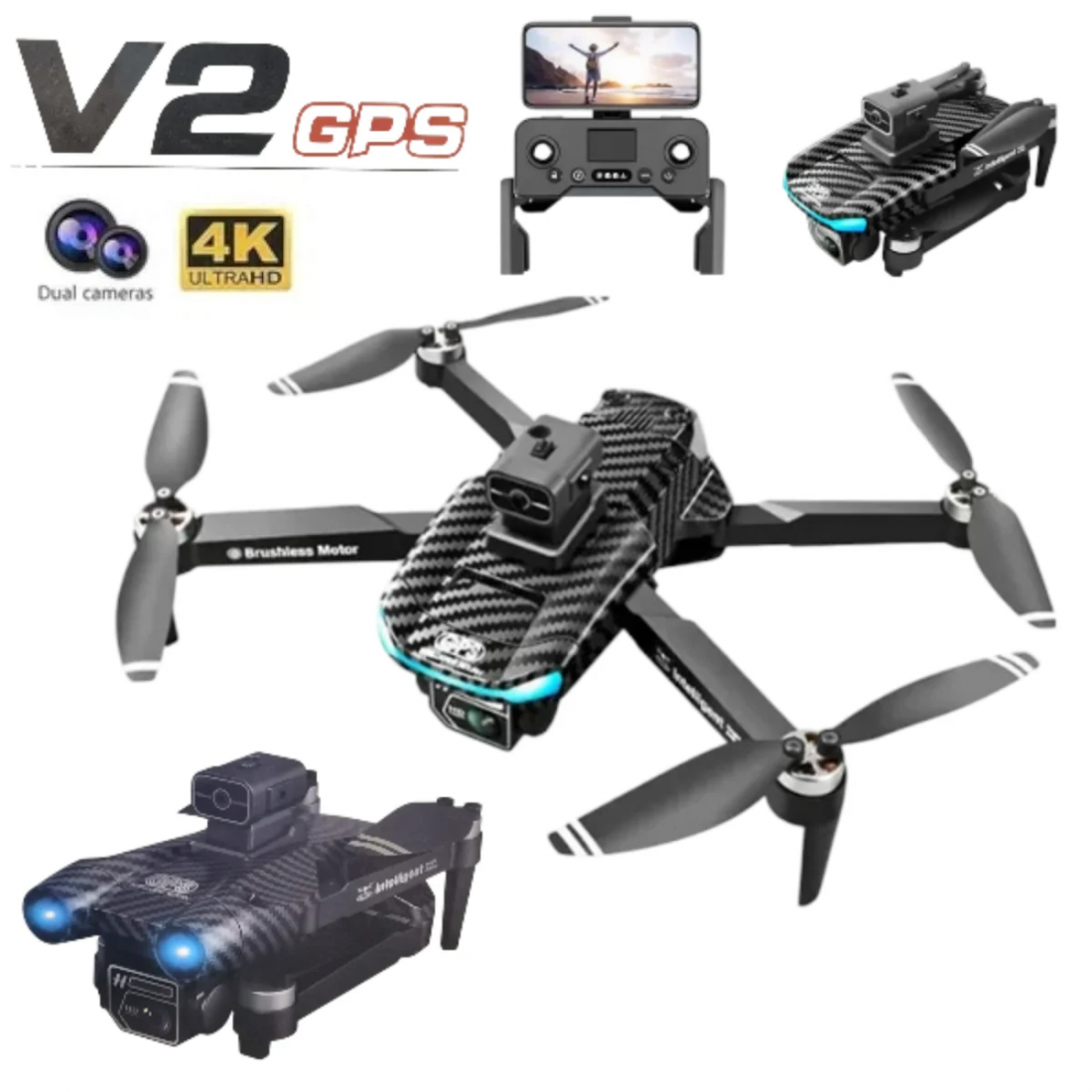 Сгъваем Дрон V2 GPS K4 PRO Дистанционно управление