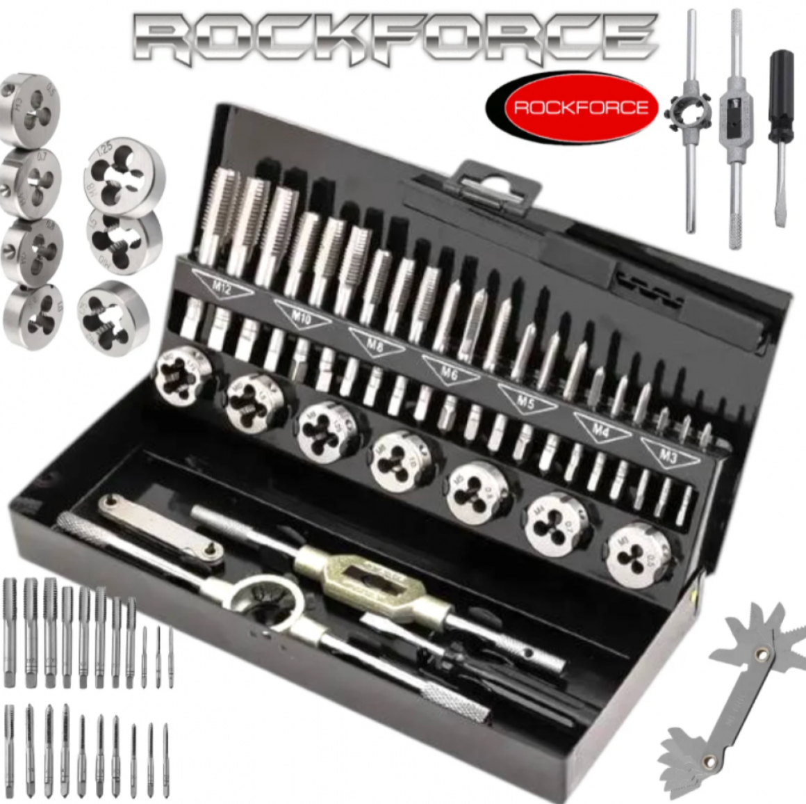 Комплект метчици и плашки 32-части RockForce