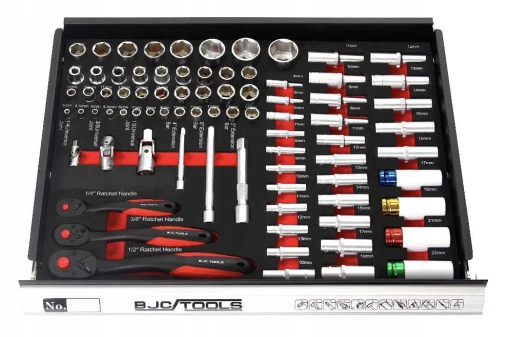 Професионален Шкаф с инструменти за сервиз BJC 7 пълни чекмеджета