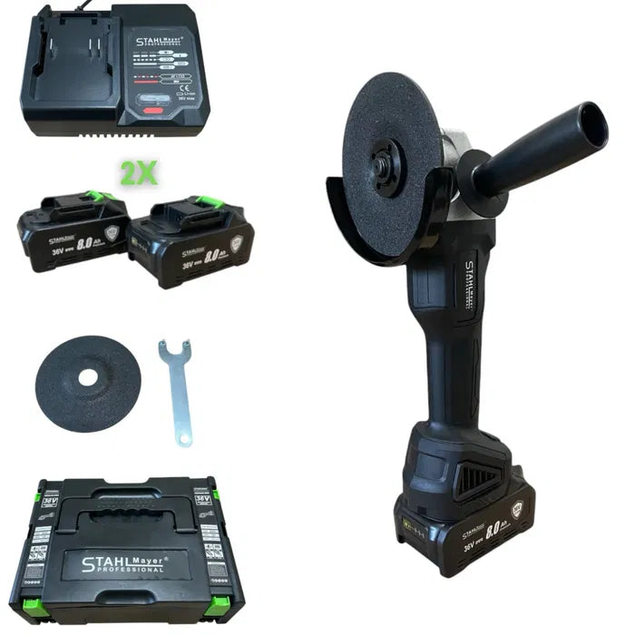АКУМУЛАТОРЕН ЪГЛОШЛАЙФ 36V 8,0AH STAHLMAYER-BLACK PRO