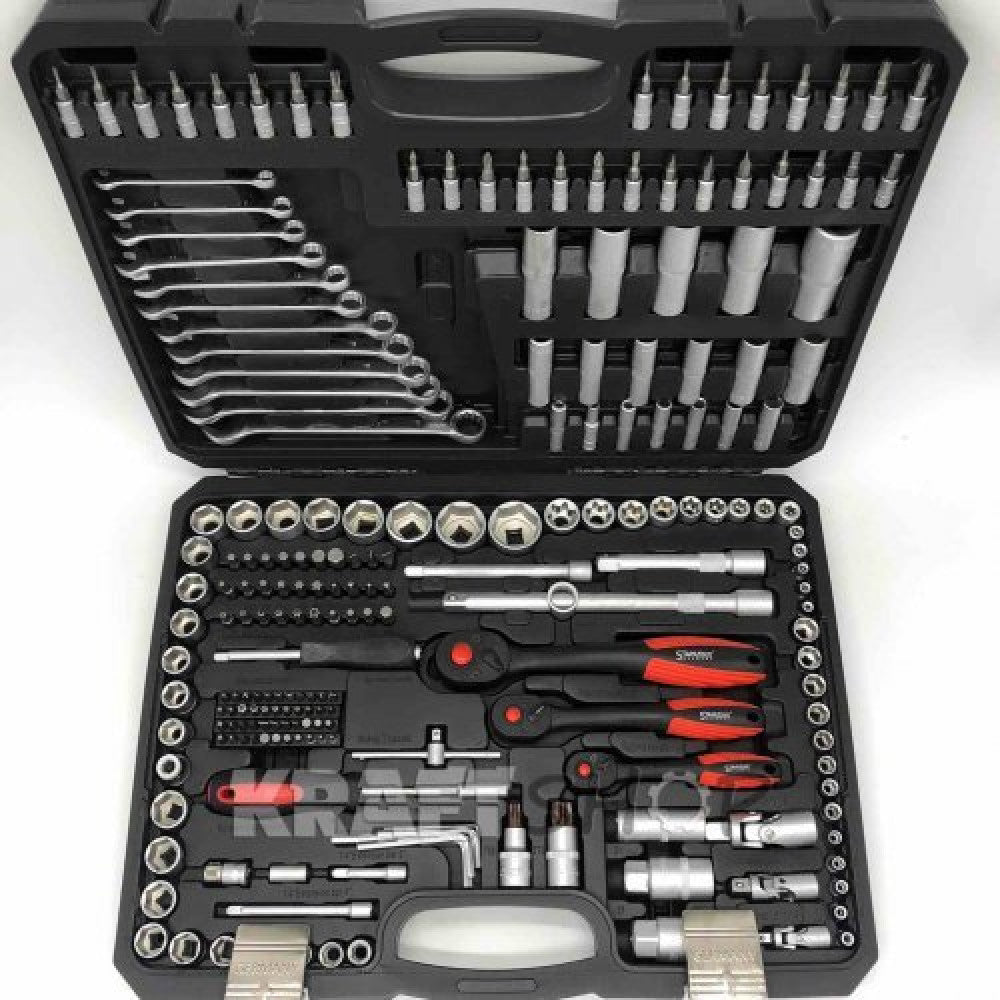 НОВ УСИЛЕН МОДЕЛ Немски куфар с инструменти 216ч Stahl Mayer Гедоре с тресчотни ключове 8-22