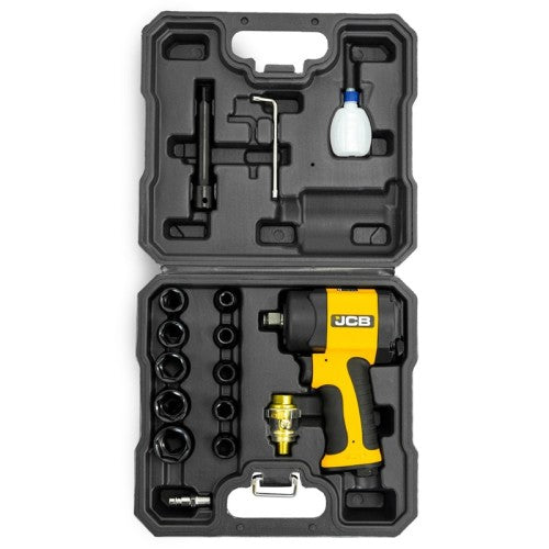 Пневматичен Ударен Гайковерт с вложки 9-27мм JCB 1/2″ 1200Nm JCB- RP9515 KIT
