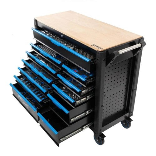 Количка с Инструменти STAHLMAYER JUMBO XXL 501 части Професионален Шкаф с Инструменти 12 чекмеджета