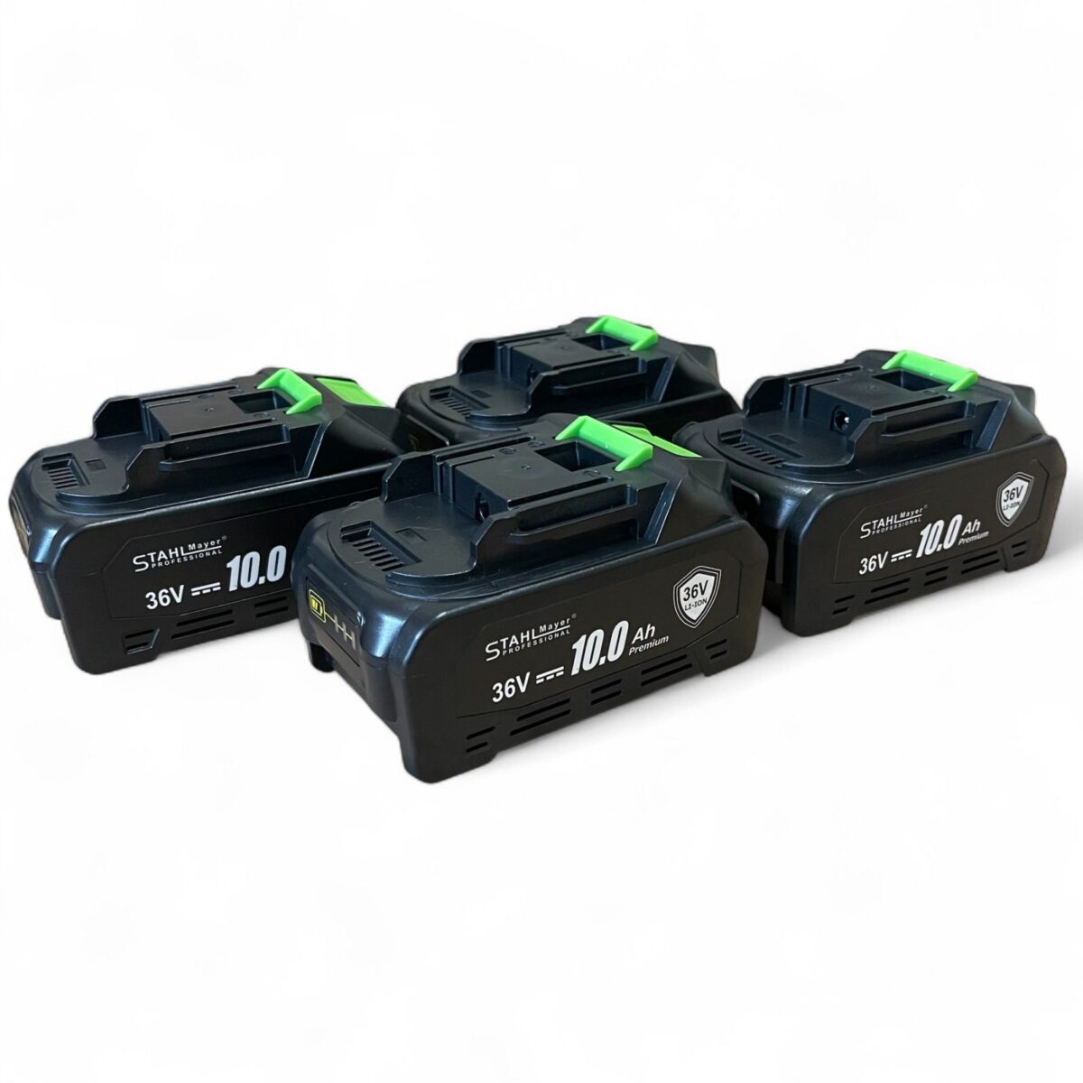 КОМПЛЕКТ 7 В 1 ОТ АКУМУЛАТОРЕН ПЕРФОРАТОР, ВИНТОВЕРТ, ГАЙКОВЕРТ, ЪГЛОШЛАЙФ, САБЛЕН ТРИОН , РЕЗАЧКА С ОМАСЛЯВАНЕ И LED ЛАМПА 36V 10AH - С 4 БАТЕРИИ И ЧАСТИ В КУФАР STAHLMAYER BLACK