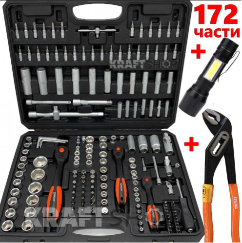 К-Т инструменти 172ч Stahl Mayer Гедоре + Клещи + USB Фенер
