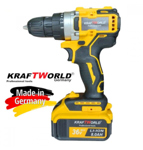 Акумулаторни Ударен Винтоверт и Безчетков Ъглошлайф KRAFT 36V 8Ah