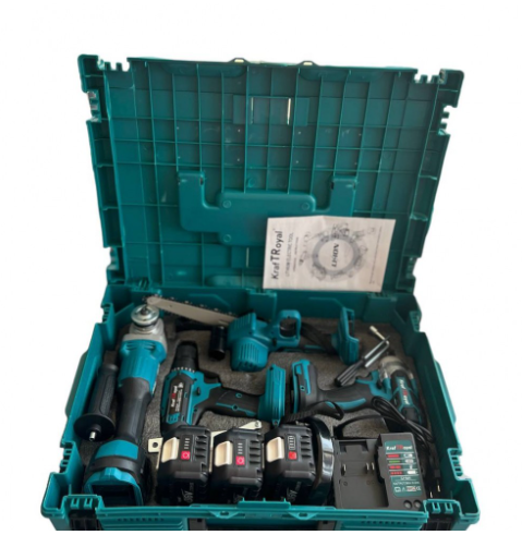 Акумулаторен трион 15 см шина, ъглошлайф 125ММ, гайковерт и винтоверт 36V с 3 бр. батерии 8AH в куфар и зарядно