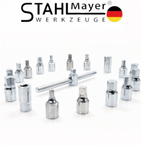 КОМПЛЕКТ КЛЮЧОВЕ ЗА ПРОБКИ НА КАРТЕР 18 ЧАСТИ STAHLMAYER