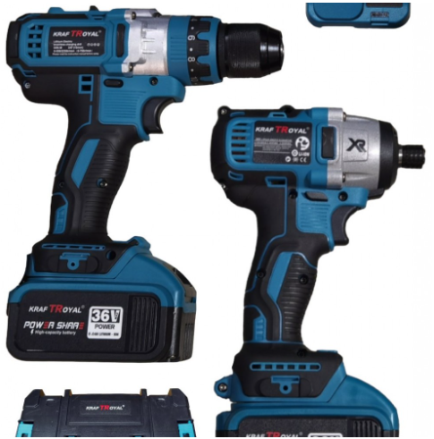 Акумулаторни безчеткови импакт и винтоверт 36V 8AH в куфар KRAFTROYAL