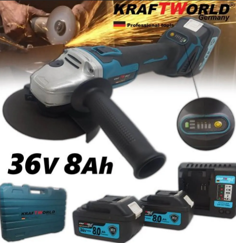 Акумулаторен Ъглошлайф German Meister 125mm с 2 Батерии 36V