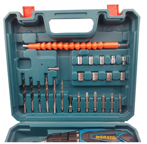 Акумулаторен винтоверт KRAFTROYAL 24V + вложки и удължение