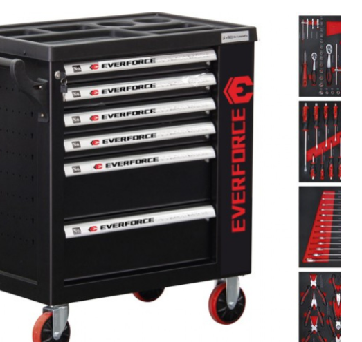 Шкаф с Инструменти с 6 чекмеджета 4 пълни EVERFORCE