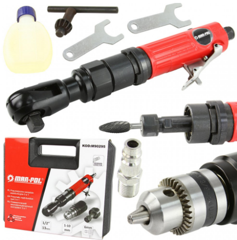 Пневматичен МУЛТИФУНКЦИОНАЛЕН Инструмент Тресчотка 3в1 Mar- pol