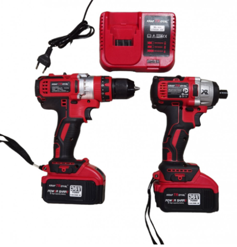 Акумулаторни безчеткови импакт и винтоверт 36V 8AH в куфар KRAFTROYAL