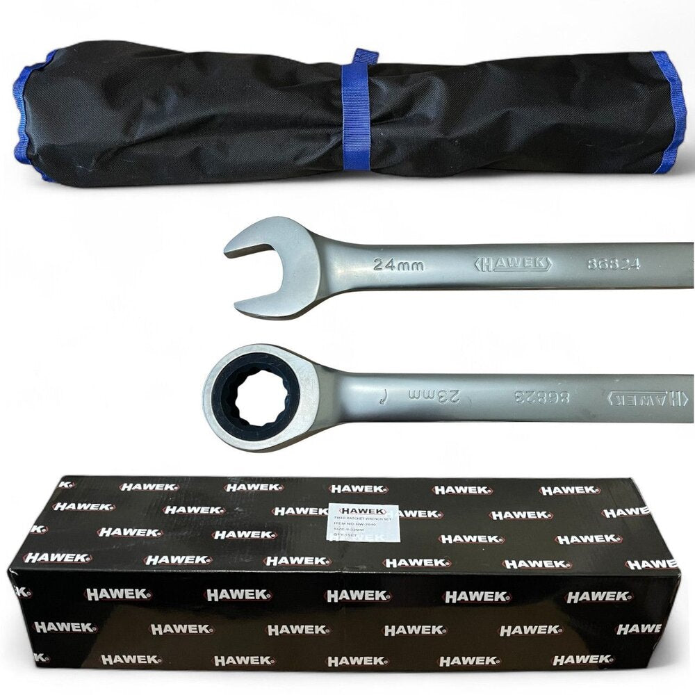ЗВЕЗДОГАЕЧНИ ТРЕСЧОТНИ КЛЮЧОВЕ 6-32 ММ 22 ЧАСТИ HAWEK