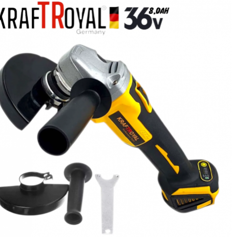 Акумулаторен перфоратор, ъглошлайф 125ММ, гайковерт и винтоверт KraftRoyal 36V с 3 бр. батерии 8AH в куфар и зарядно