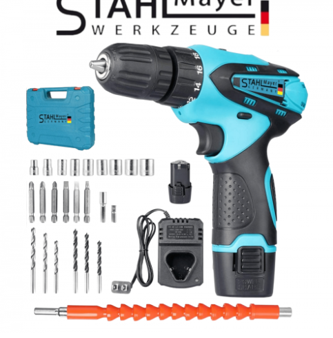 Акумулаторен Двускоростен Винтоверт STAHL MAYER 24V + Накрайници