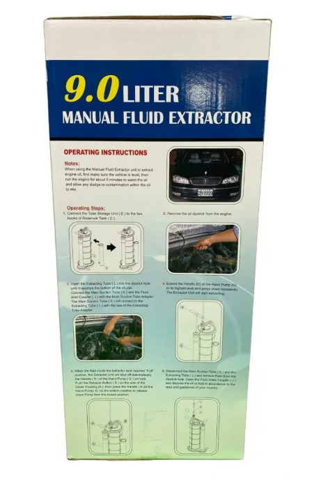 Ръчна помпа за изтегляне на масло и течности 9L