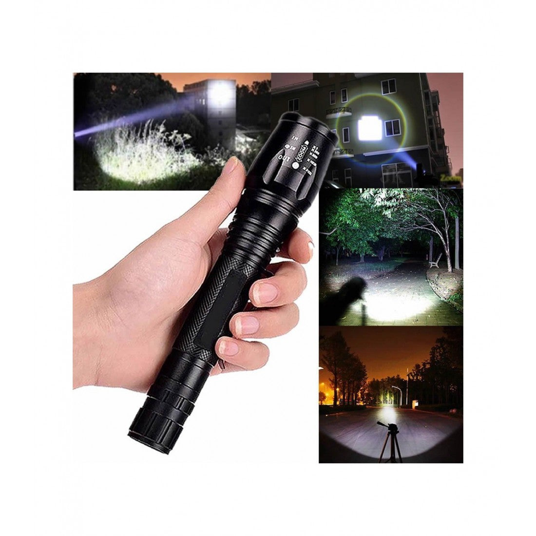 Мощен акумулаторен зомиращ LED фенер ZOOM T6-1000L