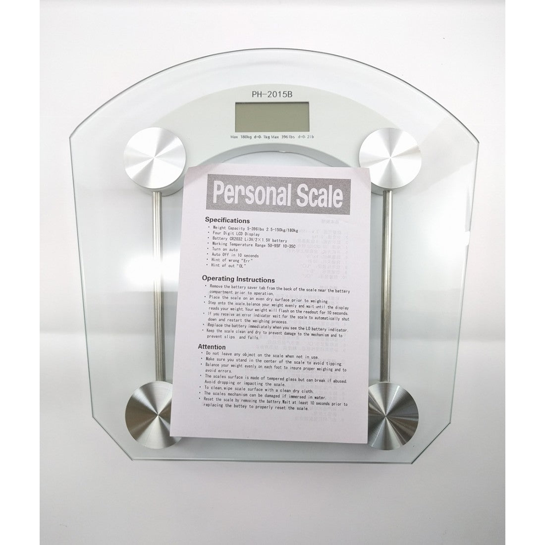 Електронен стъклен кантар за домашна употреба до 180 кг.