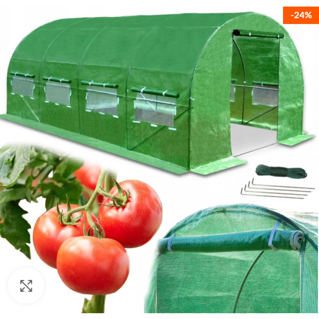 ТУНЕЛНА ОРАНЖЕРИЯ КОМПЛЕКТ С РАЗМЕРИ 4х2 5х2 10м2