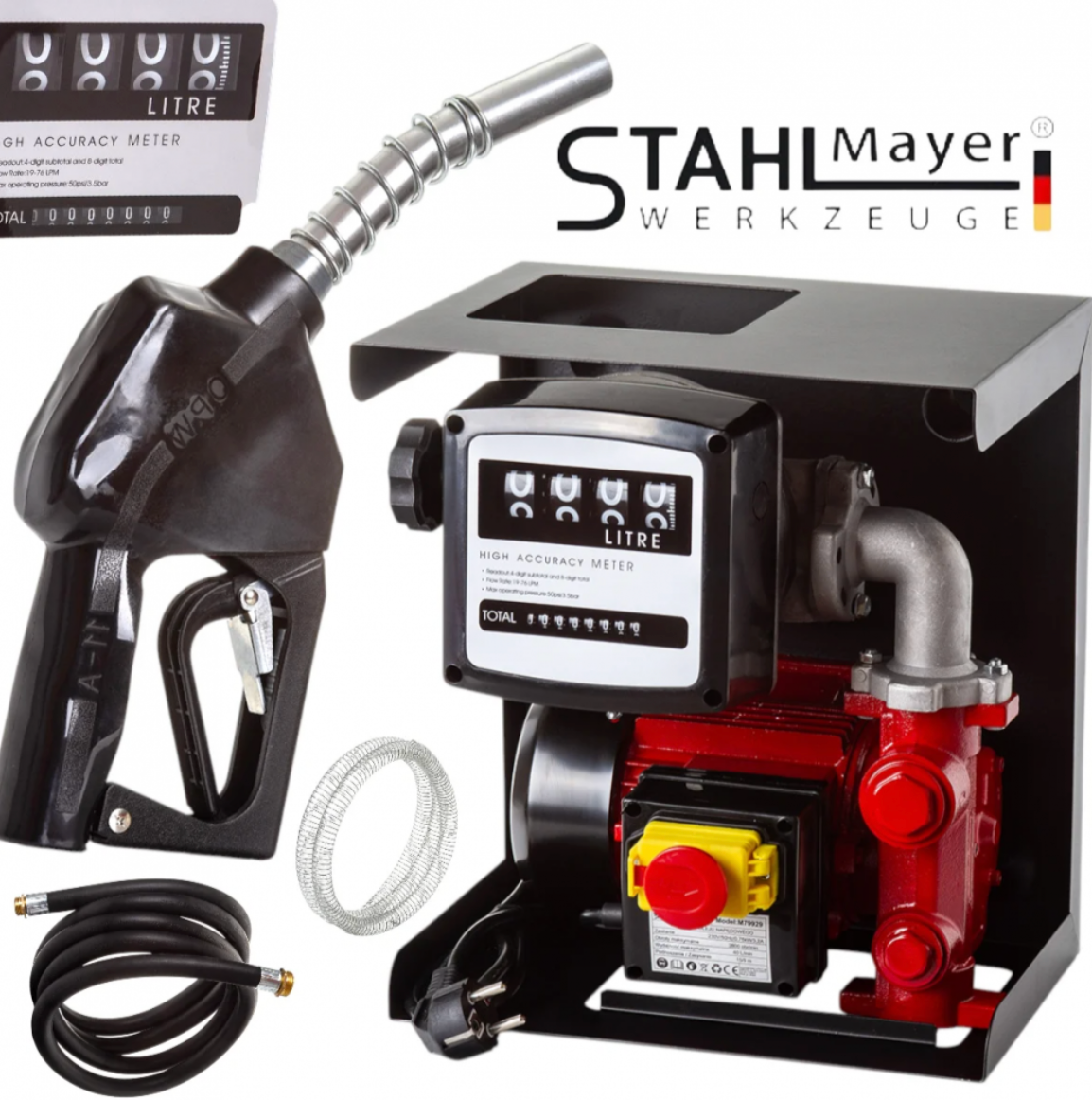 Помпа за Източване на Гориво с Брояч 220V STAHLMAYER с Механизъм