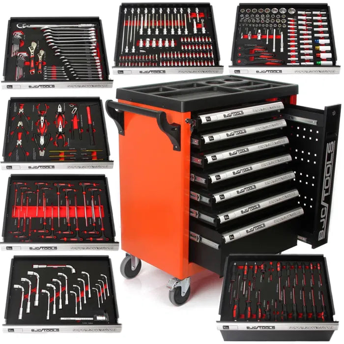 Професионален Шкаф с инструменти за сервиз BJC 7 пълни чекмеджета