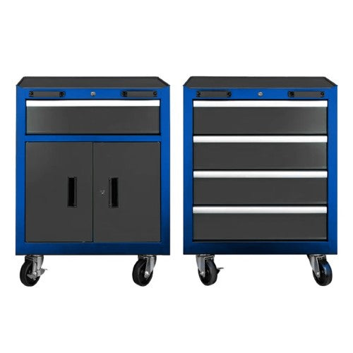 Комплект работна маса, шкафове и сервизни колички – метални HAWEK