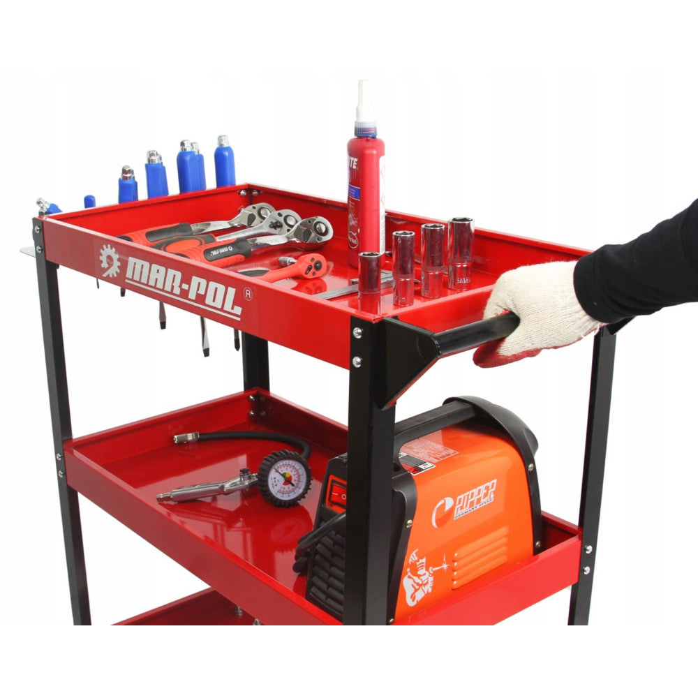 Количка за Инструменти с 3 Рафта и Поставка за Отвертки